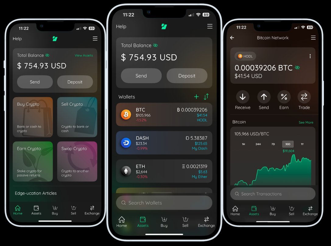 Edge Wallet App Screenshots